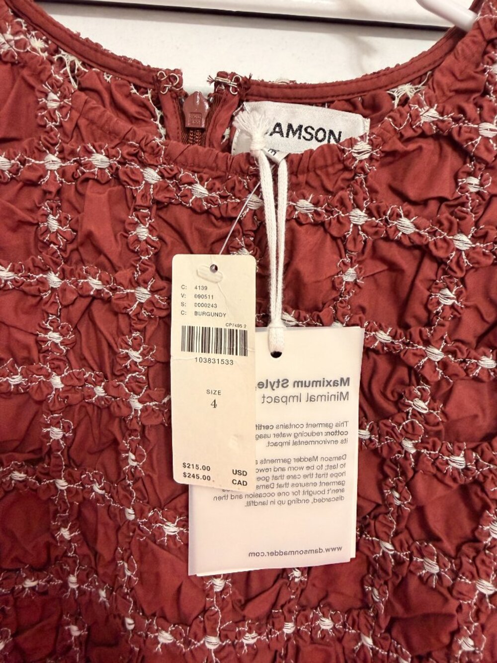 NWT GORGEOUS Damson Madder DRESS - Picture 4 of 5